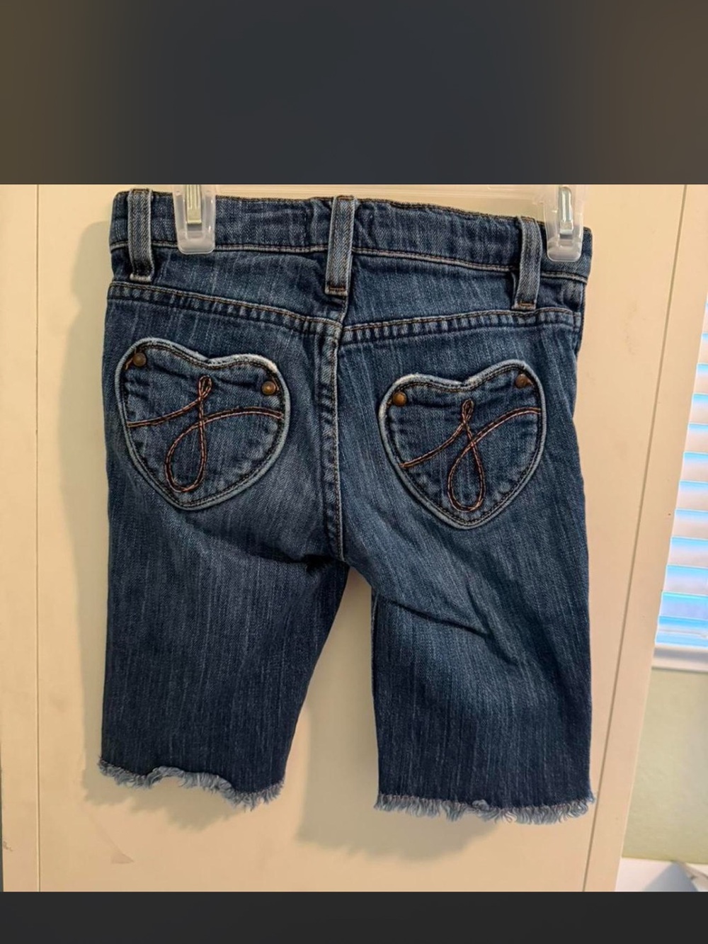 Juicy Couture Dark Blue Heart-Pocket Cropped Denim Shorts